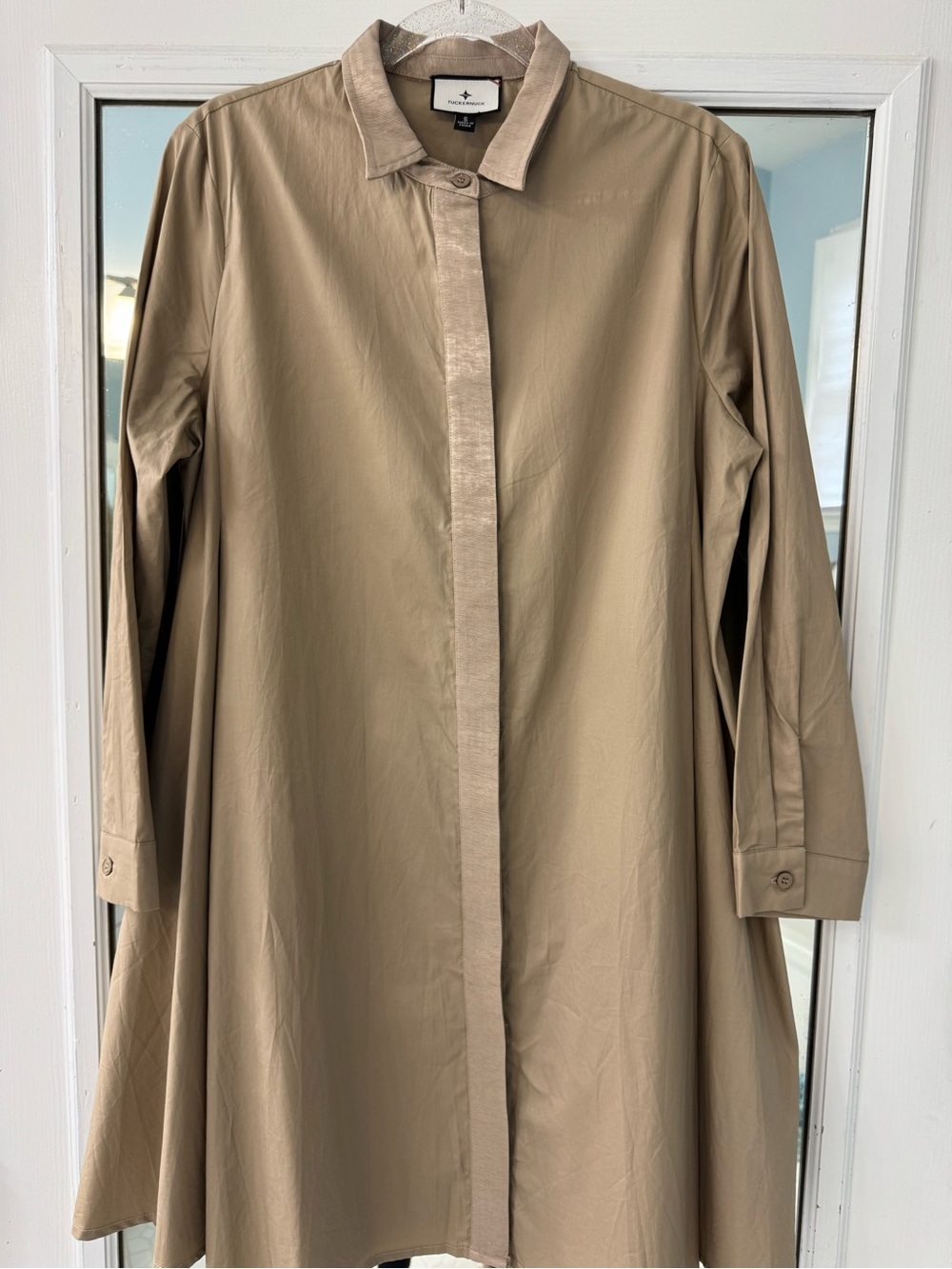Tuckernuck Barcelona Beige Wren Button-Front Shirt Dress NWOT